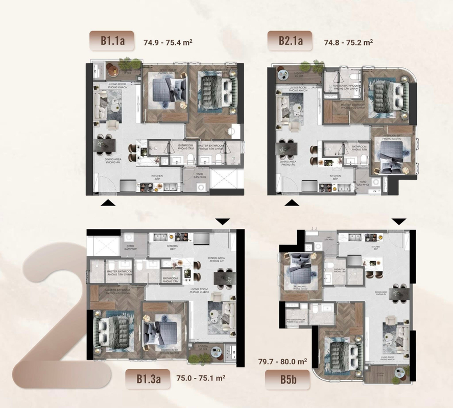 Căn hộ Eaton Park, diện tích 72 m² — 2